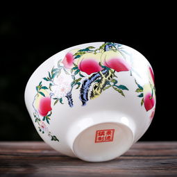 景德鎮(zhèn)九桃福壽圖壽碗 為百歲壽辰定制的傳世之禮